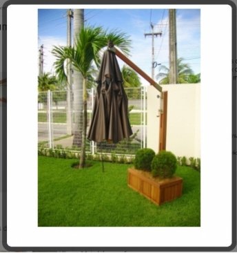 Ombrelone Lateral Slim Oitavado 360º Com Floreira em Madeira