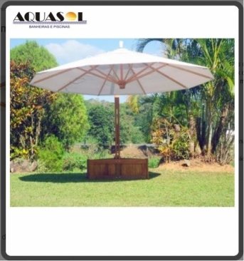 Ombrelone Lateral Slim Oitavado 360º Com Floreira em Madeira