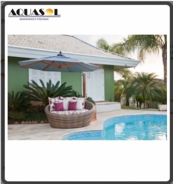 Ombrelone Lateral Slim Oitavado 360º Com Floreira em Madeira
