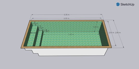 Piscina 6,30 X 2,80 em Cerâmica RTL-6