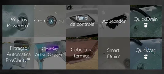 SPA J495 Jacuzzi em Acrílico Com Fechamento e Cobertura Térmica