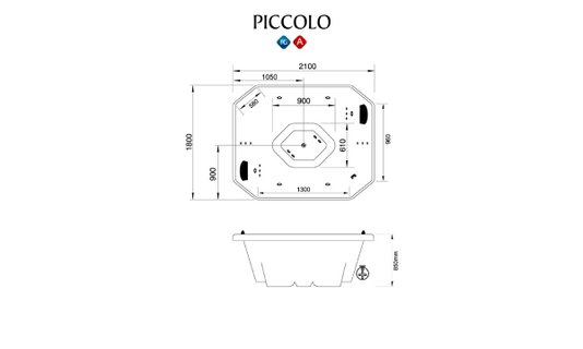 SPA Octogonal Piccolo em Acrílico