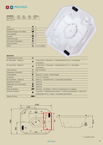 SPA Octogonal Piccolo em Gel Coat