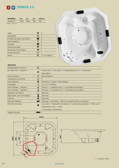 SPA Octogonal Veneza 2.2 em Acrílico