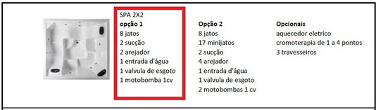 Spa Quadrado Multifibra em Gel Coat Padrão