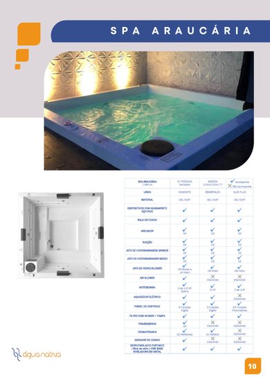 Spa Quadrado Araucária Esmeralda em Gel Coat