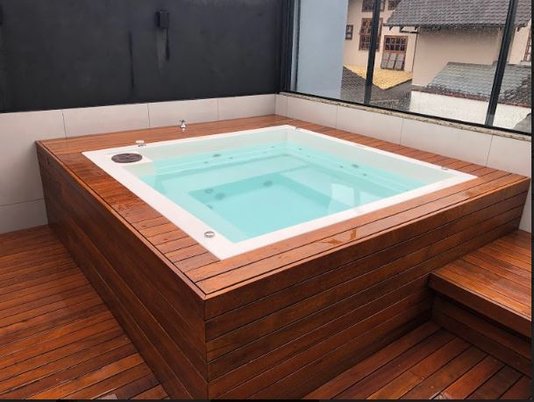Spa Quadrado Araucária Esmeralda em Gel Coat