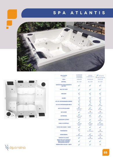 Spa Quadrado Atlantis Slim Plus em Gel Coat