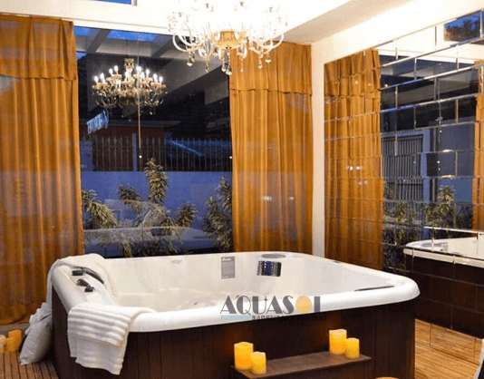 Spa Quadrado Aurora Slim em Gel Coat