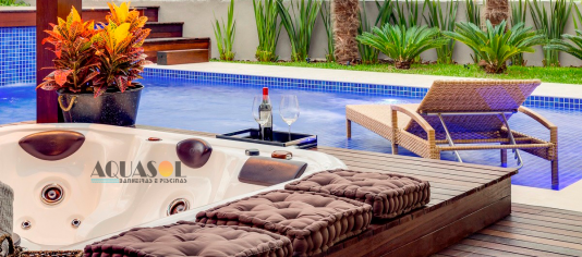 Spa Quadrado Aurora Slim em Gel Coat