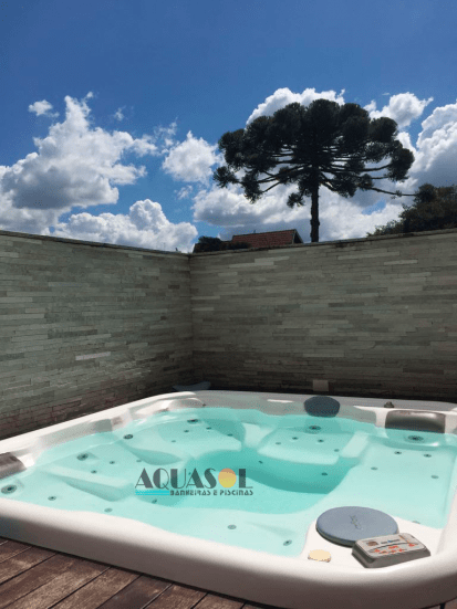 Spa Quadrado Aurora Slim em Gel Coat