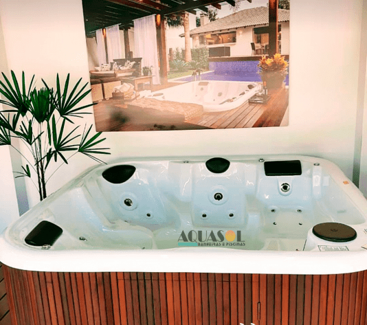Spa Quadrado Aurora Slim em Gel Coat