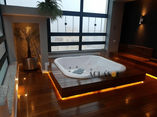 Spa Quadrado Guaratuba Slim em Gel Coat