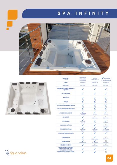 Spa Quadrado Infinity Diamante em Gel Coat