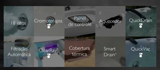 SPA Quadrado J185-L 60HZ Jacuzzi em Acrílico Com Cobertura Térmica