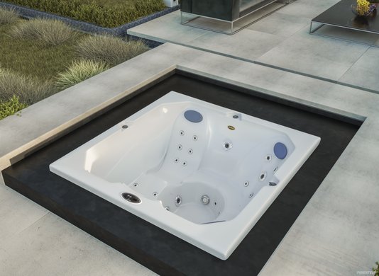 Spa Quadrado J195 L Jacuzzi em Acrílico Com Cobertura Térmica