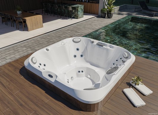 Spa Quadrado J220 Jacuzzi em Acrílico Com Cobertura Térmica