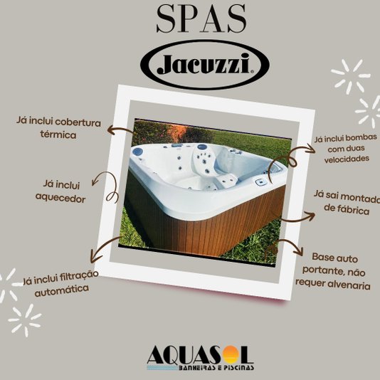 Spa Quadrado J220L 60HZ Jacuzzi em Acrílico Com Cobertura Térmica