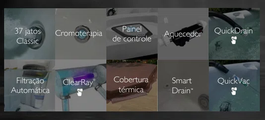 Spa Quadrado J220L 60HZ Jacuzzi em Acrílico Com Cobertura Térmica