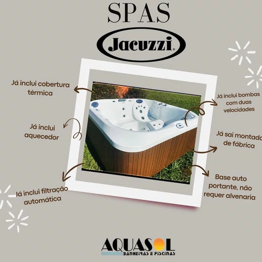 Spa Quadrado J220L 60HZ Jacuzzi em Acrílico Com Cobertura Térmica e Fechamento
