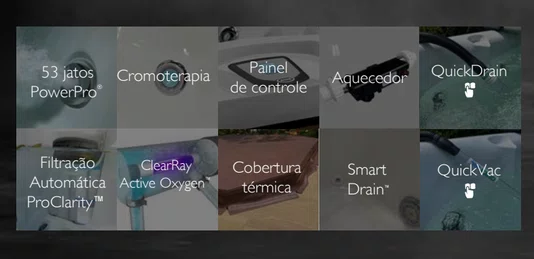 Spa Quadrado J475 Jacuzzi em Acrílico Com Fechamento e Cobertura Térmica