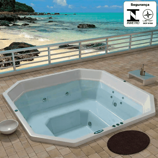 Spa Quadrado Marbella C5 Linha ECO em Gel Coat – O Seu Spa de Luxo Sustentável (220V Bifásico)