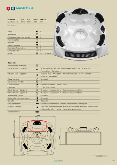 SPA Quadrado Master 2.3 em Gel Coat