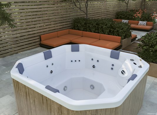 Spa Quadrado Meridian Plus Jacuzzi em Acrílico com Fechamento e Cobertura Térmica