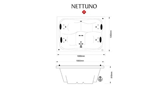 Spa Quadrado Nettuno em Acrílico