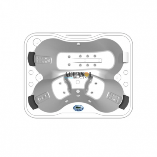 Spa Quadrado Santorini em Gel Coat Luxo