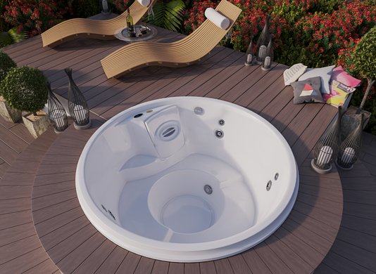 Spa Redondo J180 Jacuzzi em Acrílico Com Cobertura Térmica