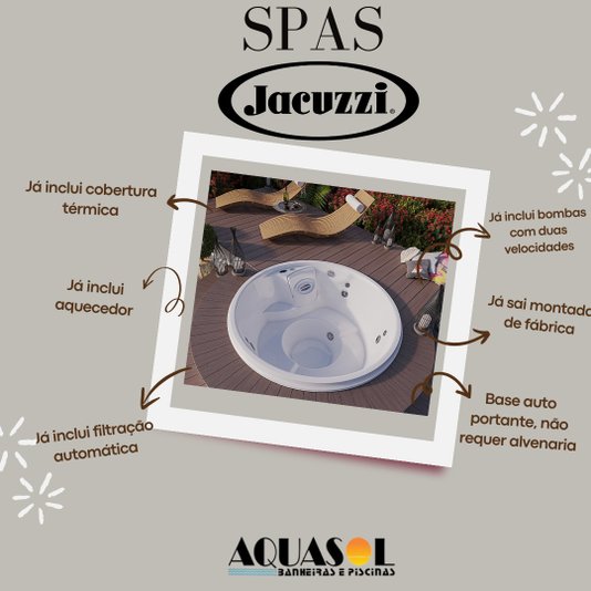 Spa Redondo J180 Jacuzzi em Acrílico Com Cobertura Térmica