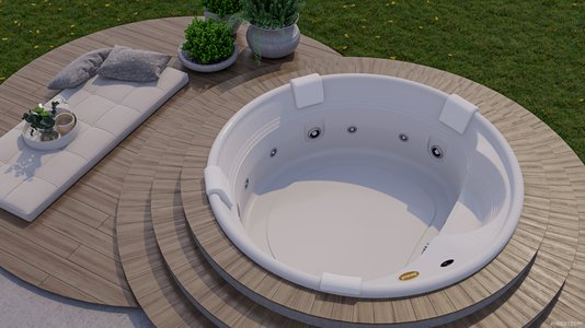 Spa Redondo J180 Quality Jacuzzi em Acrílico Com Cobertura Térmica