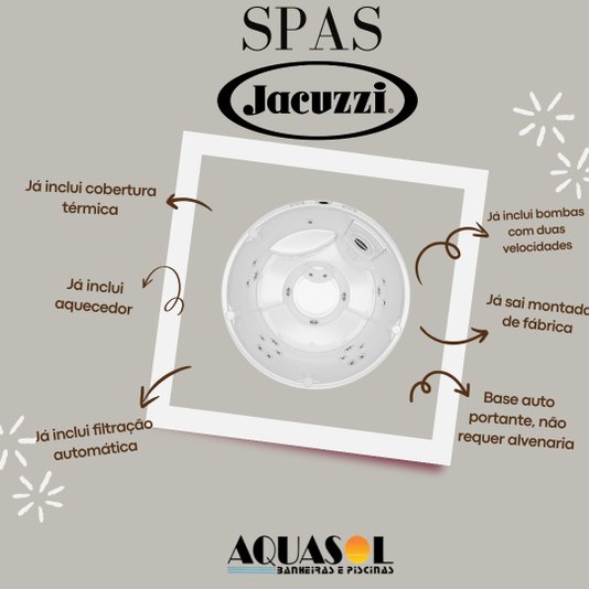 Spa Redondo J210 Jacuzzi em Acrílico Com Cobertura Térmica