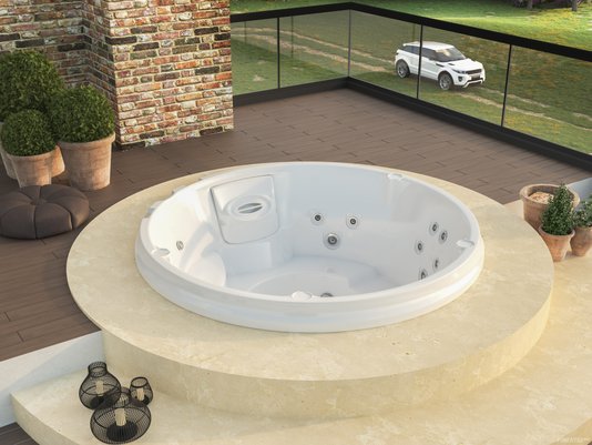 Spa Redondo J210 Quality Jacuzzi em Acrílico Com Cobertura Térmica