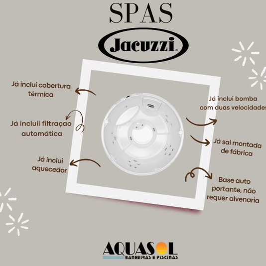 Spa Redondo J210 Quality Jacuzzi em Acrílico Com Cobertura Térmica