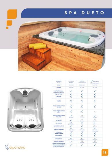 Spa Retangular Dueto Diamante em Gel Coat