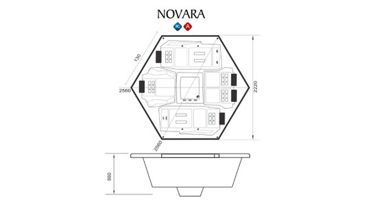 SPA Sextavado Novara em Acrílico