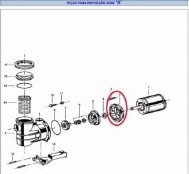 Flange do Motor Jacuzzi para Piscinas 9385 Adapt A /LQ