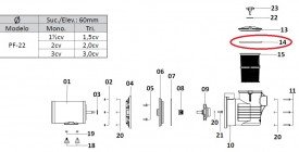 Oring da Tampa do Pré-filtro Dancor PF-22 1.5 até 3cv