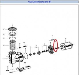 Defletor Eixo B1C/B1D para os Motores B Jacuzzi