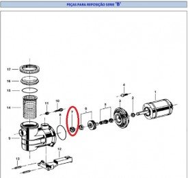 Selo de Vedação do Rotor 12183 B Linha B Jacuzzi