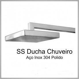 Ducha de Parede Quadrada em Aço Inox para Piscinas