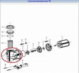 Corpo do Pré-Filtro do Motor de Piscina A ABS + FV