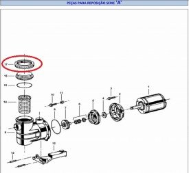 Anel Trava do Pré-filtro da Motobomba Jacuzzi A