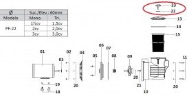Manopla de Fixação da Tampa do Motor Dancor PF-22