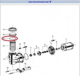 Oring da Tampa do Pré-Filtro do Motor Jacuzzi B