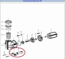 Base para Carcaça 48 da Bomba A Alta Jacuzzi
