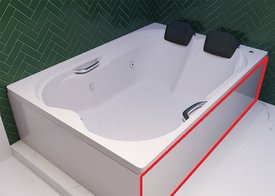 Aba Lateral com suporte de alumínio para Banheiras Mondialle