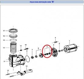 Selo Mecânico 3/4 do Motor para Piscinas Jacuzzi B
